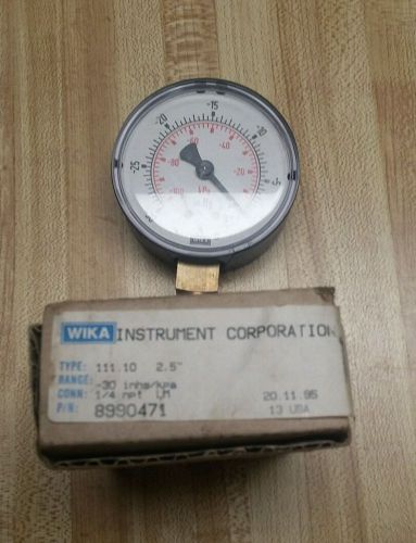 WIKA instrument Corporation Vacuum Gauge P/N 8994071