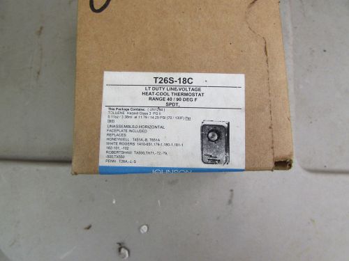 Johnson Control Lt Duty Line Voltage Heat Cool Thermostat T26S-18c , New in Box