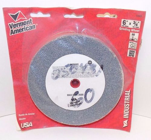 Vermont american 6&#034; x 3/4&#034; grinding wheel, 3600 max rpm for metal, new for sale