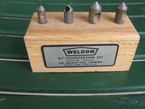 Weldon 82 Degree Countersink Complete Set of 4 four - Wooden storage block