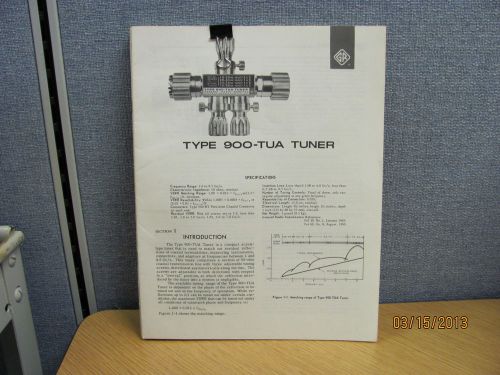 GENERAL RADIO MODEL 900-TUA: Tuner - Spec Sheet w/Instructions - Rev B [11/66]