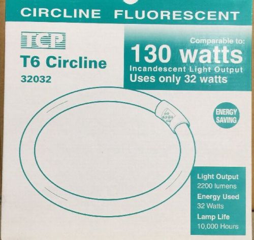 Lot of 2 tcp 32032 32w t6 circline circular t6 fluorescent tube light bulb for sale