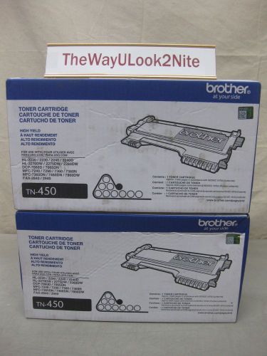 Brother Fax Toner Cartridge TN-450 New Genuine Factory Sealed * Lot of 2 *
