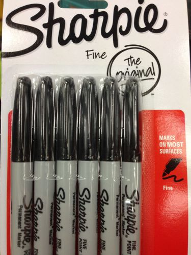 Sharpie Fine Black Marker 6 Pieces The Original Set Art Drawing Marker Pens