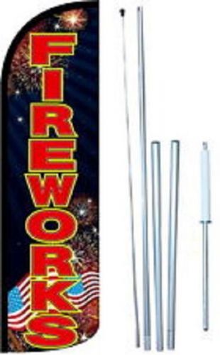 Fireworks  windless  swooper flag with complete hybrid pole set for sale