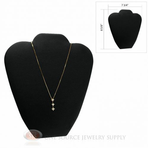 8 5/8&#034; Black Leather Padded Pendant Jewelry Necklace Display Easel Presentation