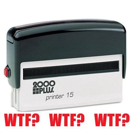 Order Rubber Stamps WTF? WTF? WTF? Stamp 3/8&#034; x 2-3/4&#034;