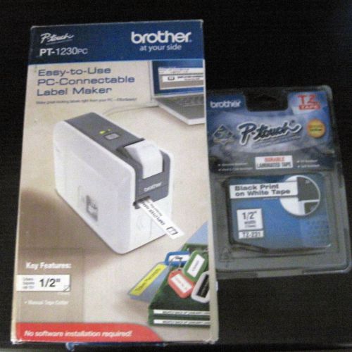 Brother P-Touch PT-1230PC Label Thermal Printer Label maker w Extra Labels Lot