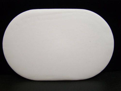 Small Oval White Leather Jewelry Display Pad Stand Easel
