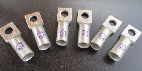 6 Morris Copper Long Barrel 1 Hole Compression Lugs - 94254 MLA 4/0-1/2 Purple