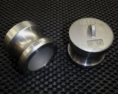 Stainless steel cam lock adapter plug  1 1/4&#034; male seal for sale