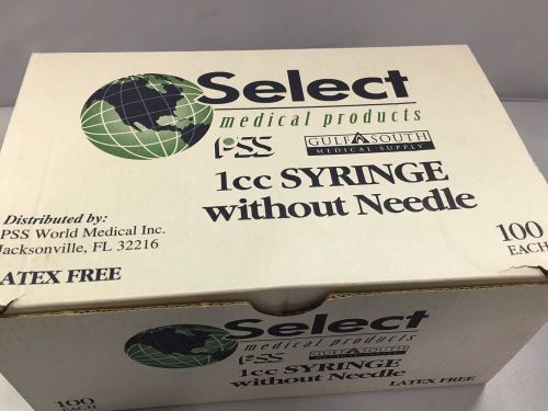 Select Medical Products 1cc Syringe w/Detachable Needle Luer Slip (100)
