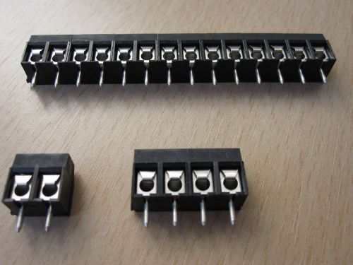 PCB block connector 2-pin 10pcs.  black