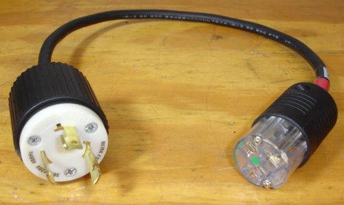 Male Twist-Lock 30A Plug to Female 120V 15A Socket Adapter Cord -NEMA FSL2 400hz