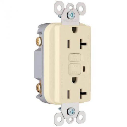 Gfci receptacle 20-amp 120-volt 20-amp feed thru, ivory pass and seymour 2095tri for sale