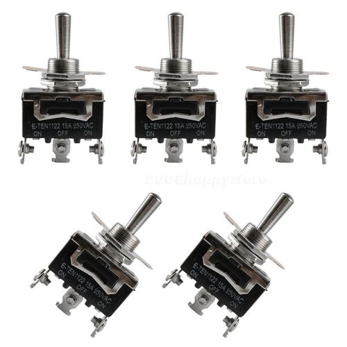 5 pcs 3-Pin ON-OFF-ON 3 file Toggle Switch Black 15A 250V AC Switches HYSG