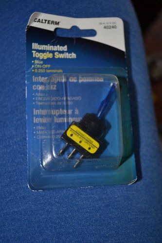 CALTERM ILLUMINATED TOGGLE SWITCH, BLUE ON-OFF, .250 TERMINALS-20 A/12 V  #40240