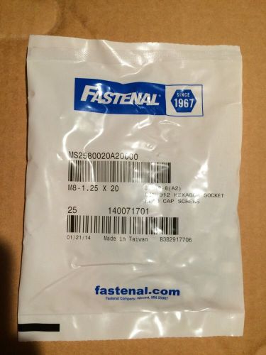 25 NEW FASTENAL SOCKET CAP SCREW M8-1.25X20MM SS Stainless Steel MS2580020A20000