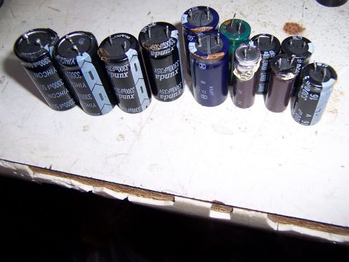 lot of 17 radial electrolytic capacitors 3300uf 3300 uf 63V 50V 35V 16 10V 105*C
