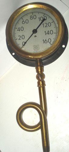 Vintage Ashcroft Brass Gauge with Brass Fitting (Steam Punk?)