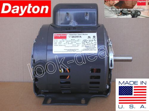 Dayton 6K397 COMMERCIAL USA Made Capacitor Start Motor 1/2 HP 1725 RPM 115/230