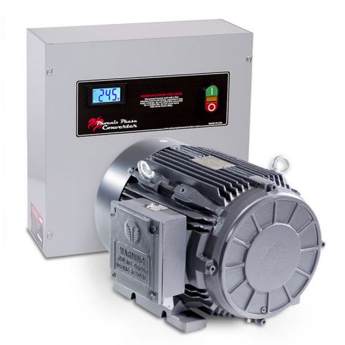 20 hp rotary phase converter - tefc, voltage display, power protected - pc20plv for sale