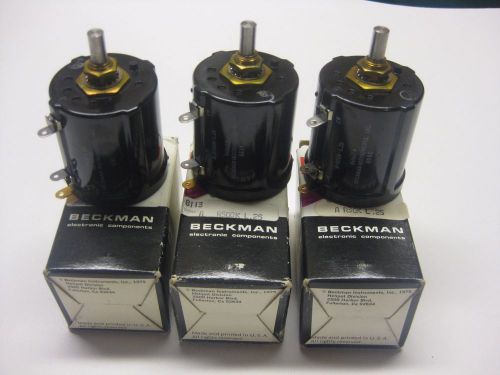3 Beckman Helipot  Precision Potentiometers, 2 A R30K L.25, AND 1 A R500K L.2