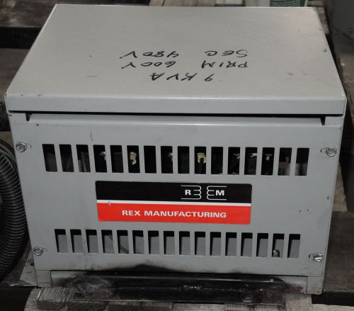Rex Manufacturing Cat. No. RC9JX, 9 KVA, Transformer - 600/480 Volt
