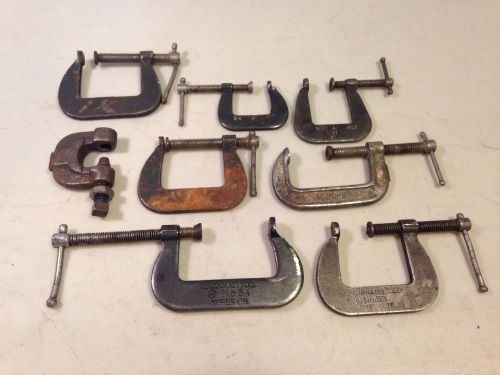 Tool lot - c clamps heat treated steel cincinnati tool +others - set of 8 for sale