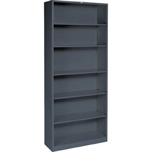 6-shelf bookcase 34-1/2&#034;w charcoal home business office c633104 for sale