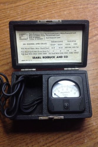 Vintage Sears Roebuck &amp; Co. Millivoltmeter. Simpson Eletric Co. Part #2242