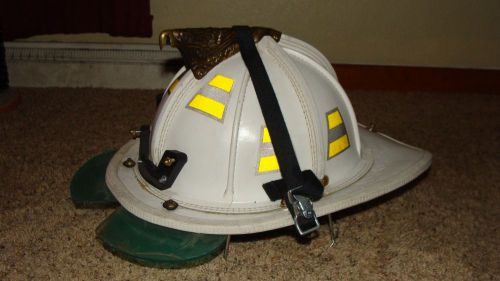 LION Paul Conway American Heritage Leather Fire Helmet White Firefighter