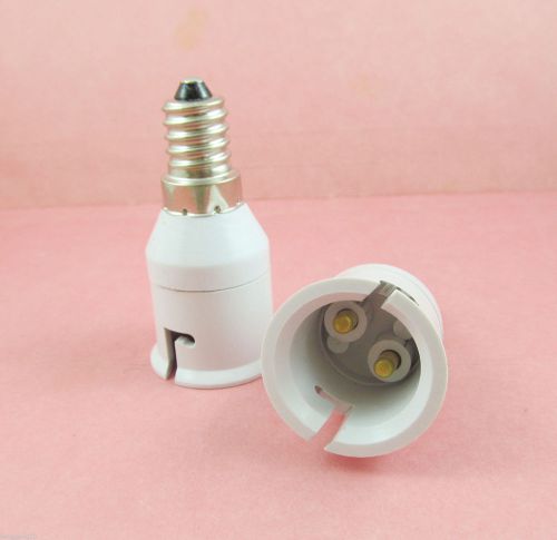 2pcs E14 to B22 Socket LED Halogen CFL Light Bulb Lamp Adapter Converter Holder