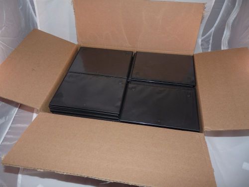 Lot of 72 Slim DVD single cases black with full front back clear sleeve thin