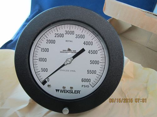 0-6000 psi weksler&#034; pressure gage 6” dial aa46-6pwk-rwxx new # for sale