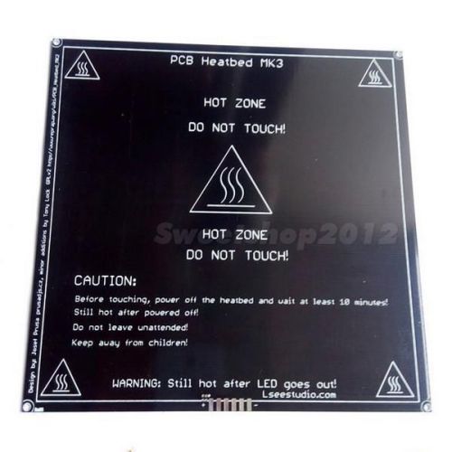 Black Heatbed MK2B 12V 24V PCB Hot Plate Heat Bed Mendel Reprap 3D Printer SWTG