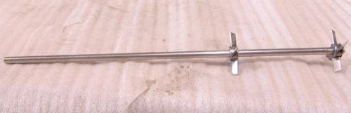 Mixer stirrer shaft and dual impellers 15  x 5/16  x 1 7/8  stainless