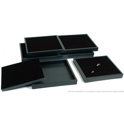 6 36 Slot Black Ring Display &amp; Travel Trays