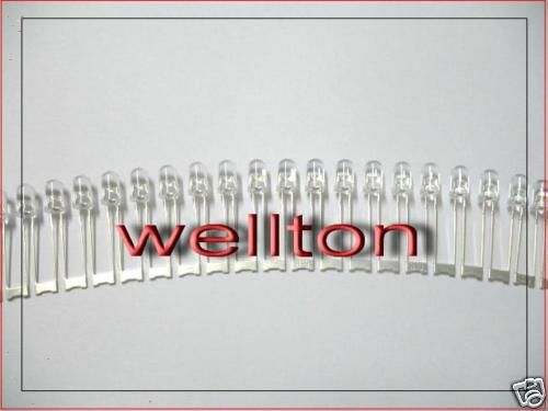 40pcs 5mm super bright White water clear led 45°