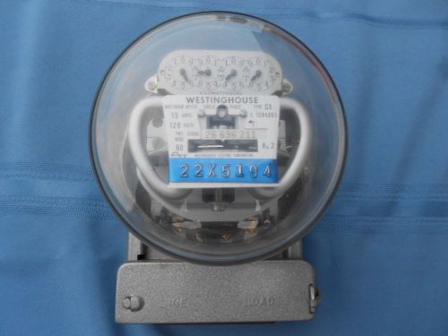Vintage Westinghouse Electric Corp Electric Meter 15 Amps,120Volts #2Wire TypeCA