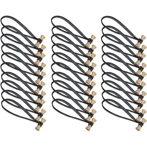 Platinum Tools 19501 Heavy Gauge Natural Rubber and Bamboo Bongo Ties, 30-Pack