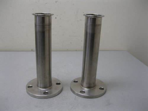 Lot (2) 1-1/2&#034; 150# flange x 2&#034; tri-clamp adapter e13 (1907) for sale