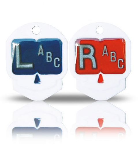 Skull x ray markers, custom x-ray markers, L&amp;R xray markers with Lead initials