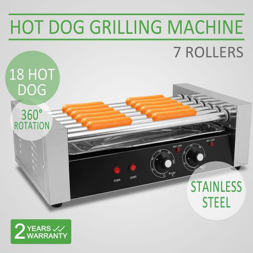 7 ROLLER 18 HOT DOG GRILLING MACHINE 7 ROWS SEVEN ROLLERS ROLLING ACTIVE DEMAND