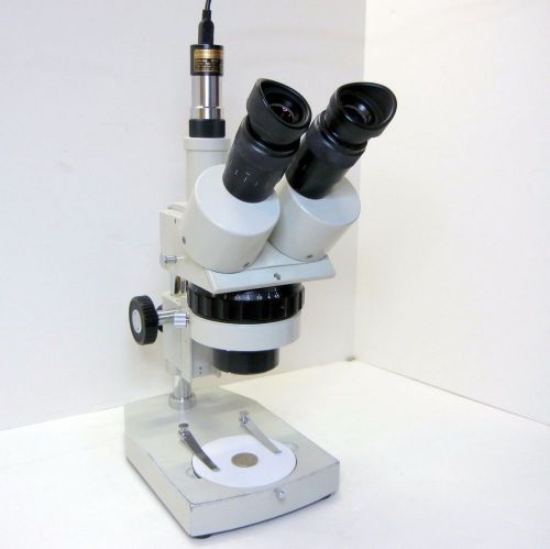 Parco em trinocular microscope + swf10x + meiji stand + 5mp camera japan #28 for sale