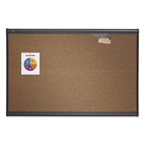 Bulletin Board Brown Graphite-Blend Surface 72x48 Gry Aluminum Frame AB381580