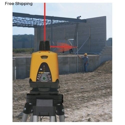 Rotary laser level kit manual dual beam leveling package tripod case rod 800 ft. for sale
