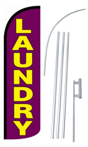 Laundry Extra Wide Windless Swooper Flag Jumbo Banner Pole /Spike