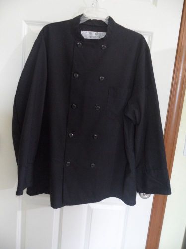 Chef Designs Size L Large Black Double-Breasted Chef Jacket Coat