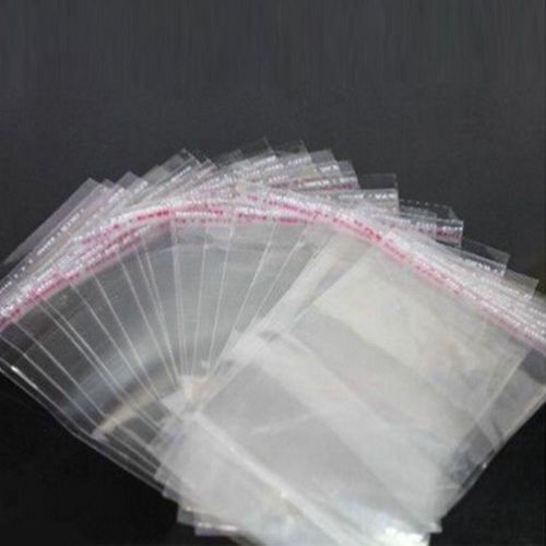 50Pcs Self Adhesive Resealable 8X14cm Clear Plastic Cellophane Bag/Packaging